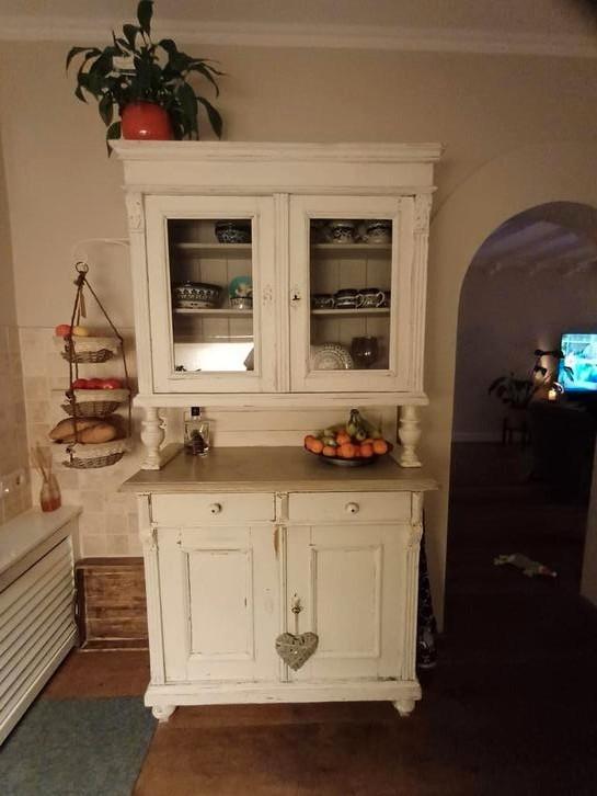 Witte Brocante Buffetkast, Jaren '20, Huis en Inrichting, Kasten | Buffetkasten, Gebruikt, 200 cm of meer, 100 tot 150 cm, 25 tot 50 cm