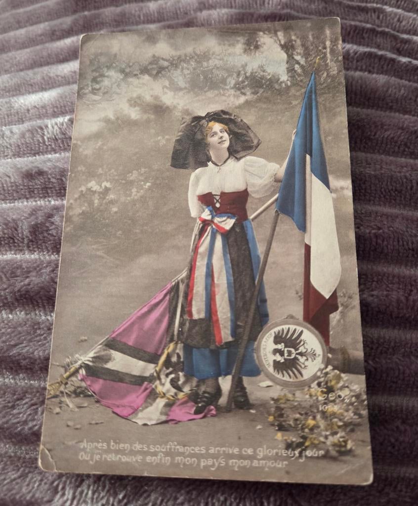 Franse patriottische ansichtkaart Eerste Wereldoorlog, Verzamelen, Verzenden, Voor 1920, Gelopen, Overige thema's