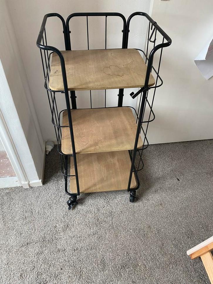 Vintage Bakkerskastje met 3 planken, Huis en Inrichting, Kasten | Stellingkasten, Gebruikt, Ophalen