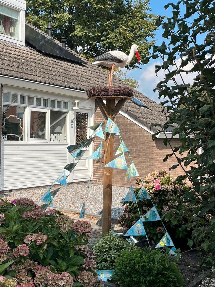 Geboortebord / Ooievaarsnest / Kraamcadeau / Ooievaar, Kinderen en Baby's, Kraamcadeaus en Geboorteborden, Gebruikt, Ophalen of Verzenden