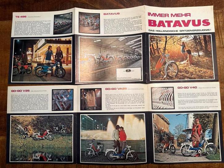 Batavus Duitse brochure - Oldtimer Bromfietsen, Fietsen en Brommers, Handleidingen en Instructieboekjes, Ophalen of Verzenden