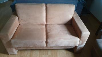GRATIS tweezits bank velours oker/zandkleurig.