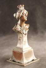 Mooie bronzen Art Nouveau buste, Ophalen of Verzenden