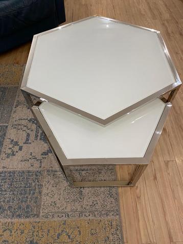 Glazen Salontafel Set - 2 Stuks beschikbaar voor biedingen
