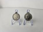 Antieke Munthangers (2 stuks) - Koningin Wilhelmina, Gebruikt, Overige voorstellingen, Ophalen of Verzenden, Zilver
