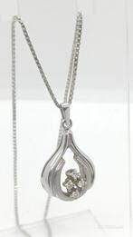 14K Witgouden Hanger met Diamanten & 8K Ketting, Sieraden, Tassen en Uiterlijk, Kettingen, Ophalen of Verzenden, Zo goed als nieuw