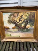 Oud groot gesigneerd schilderij in mooie lijst 80/70, Ophalen of Verzenden