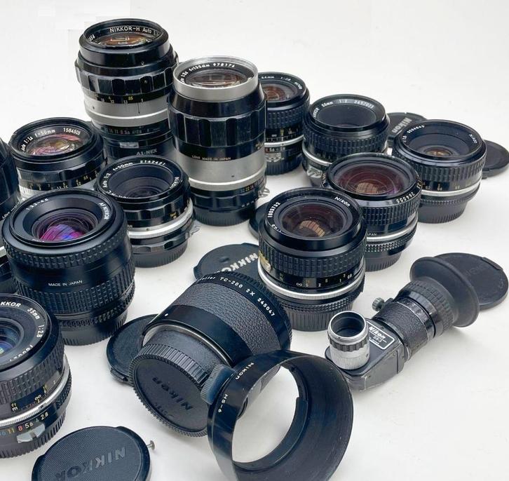 Nikkor (Nikon) diverse lenzen uit het analoge tijdperk, Verzamelen, Fotografica en Filmapparatuur, 1960 tot 1980, Ophalen of Verzenden