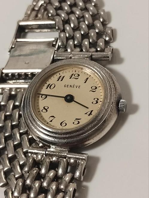 Vintage jaren zeventig 925 zilveren Genève dames horloge, Sieraden, Tassen en Uiterlijk, Horloges | Dames, Gebruikt, Overige merken