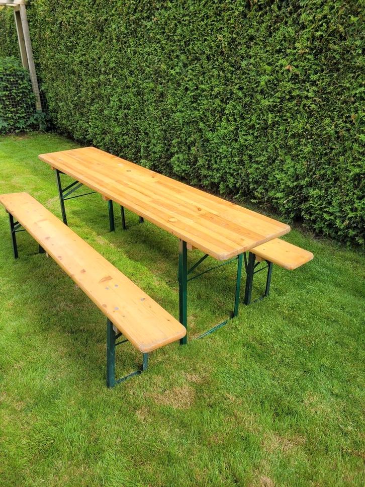 Biertafel sets TE HUUR Biertafelsets tent tuinfeest enz, Hobby en Vrije tijd, Feestartikelen | Verhuur, Zo goed als nieuw, Overige