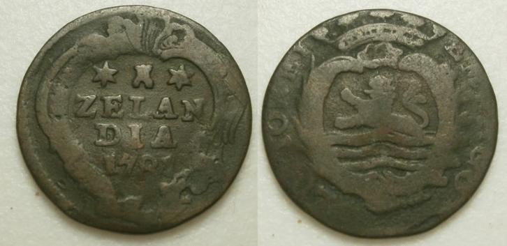 Zeeland Duit 1781, Postzegels en Munten, Munten | Nederland, Losse munt, 1 cent, Vóór koninkrijk, Ophalen of Verzenden