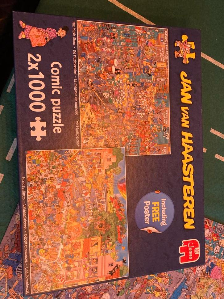 Jan van Haasteren Comic Puzzel - 2x1000 stukjes, Hobby en Vrije tijd, Denksport en Puzzels, Zo goed als nieuw, Legpuzzel, Meer dan 1500 stukjes