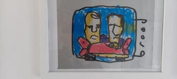 ORIGINELE GESIGNEERDE STIFTTEKENING VAN HERMAN BROOD IN LEUK beschikbaar voor biedingen