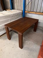 Massief Noten Tafel met RVS Accent, Ophalen, 100 tot 150 cm, Eikenhout, Zo goed als nieuw