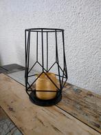 Industriële kandelaar zwart draad metaal hxdrs 21x15 cm, Huis en Inrichting, Woonaccessoires | Kandelaars en Kaarsen, Zwart, Nieuw