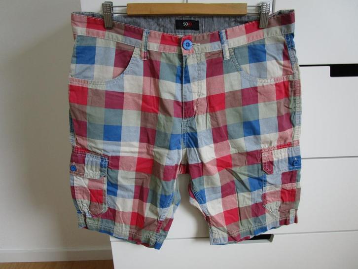 Soho - geblokte korte broek maat L, Kleding | Heren, Broeken en Pantalons, Zo goed als nieuw, Maat 52/54 (L), Overige kleuren