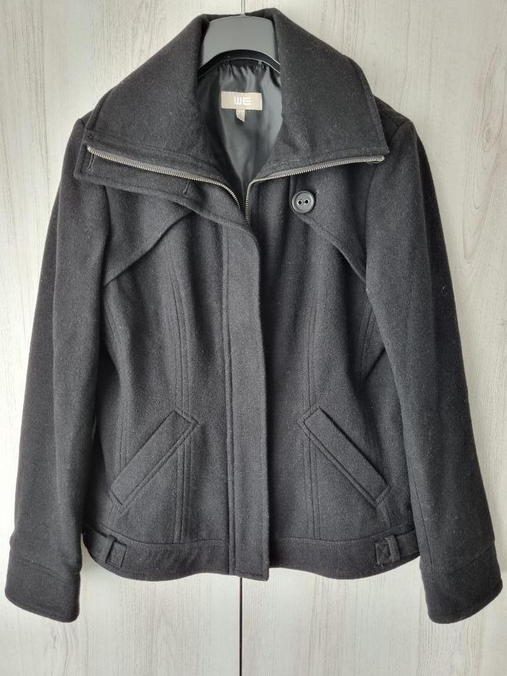 WE wollen getailleerde winterjas mt 42 zgan, Kleding | Dames, Jassen | Winter, Zo goed als nieuw, Maat 42/44 (L), Zwart, Ophalen of Verzenden