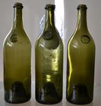 oude fles wijn / pernod met zegel 4 stuks mondgeblazen (19), Antiek en Kunst, Antiek | Glas en Kristal, Ophalen