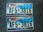Paar USA License plate / kentekenplaten Texas 1 USA, Verzenden, Gebruikt, Auto's