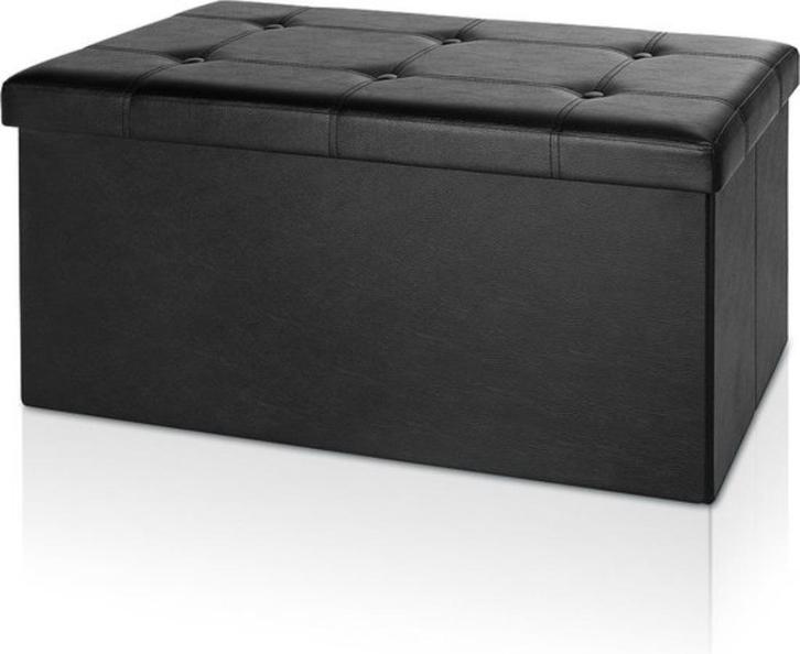 Zitbank met Opbergruimte 80x40x40cm Opvouwbaar 100L Zwart, Huis en Inrichting, Banken | Voetenbanken en Poefen, Nieuw, 75 tot 100 cm