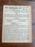 WO2 Duitse instructieplaat Gasmasker GM30 1937 wehrmacht, Verzamelen, Verzenden