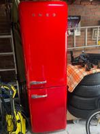 Rode SMEG Koelkast met Vriesvak, Witgoed en Apparatuur, Koelkasten en IJskasten, 200 liter of meer, 60 cm of meer, Zo goed als nieuw