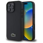 Lacoste iPhone 16 pro Petit Pique MagSafe hoesje - Zwart, Ophalen of Verzenden, Nieuw, Frontje of Cover