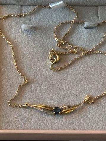 18K Gouden Ketting met Saffier beschikbaar voor biedingen