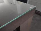 Glazen plaat voor op een tafel, kras bestendig gehard glas., Huis en Inrichting, Tafels | Eettafels, Ophalen, Gebruikt, Glas, Vierkant