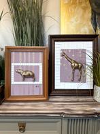 Schilderij paneel antieke lijst babykamer roze goud, Ophalen, Minder dan 50 cm, 50 tot 75 cm, Zo goed als nieuw