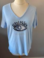 Leuke blauwe top van Riverwoods met pailletten applicatie, Blauw, Nieuw, Ophalen of Verzenden, Korte mouw