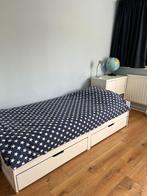 Leuk 1 persoons bed met opberglades wit Als Nieuw!, Huis en Inrichting, Slaapkamer | Bedden, 90 cm, Eenpersoons, Wit, Ophalen of Verzenden