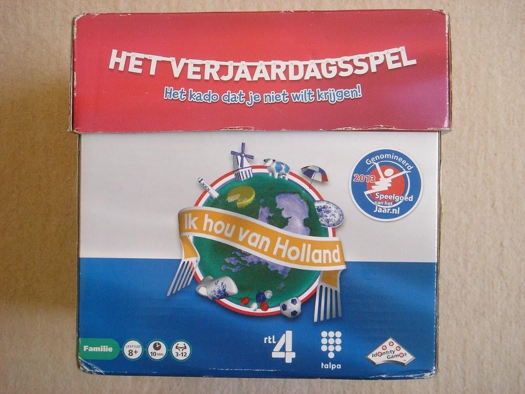 LEUK: Ik hou van Holland: Het Verjaardagsspel, Hobby en Vrije tijd, Vijf spelers of meer, Ophalen, Gebruikt, Identity Games