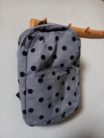 Grijze met zwarte dots schooltas  - rugtas - rugzak  beschikbaar voor biedingen