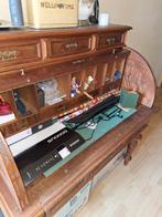 Oude secretaire met rolluik en sleutel, Gebruikt, 50 tot 100 cm, Met deur(en), Overige houtsoorten