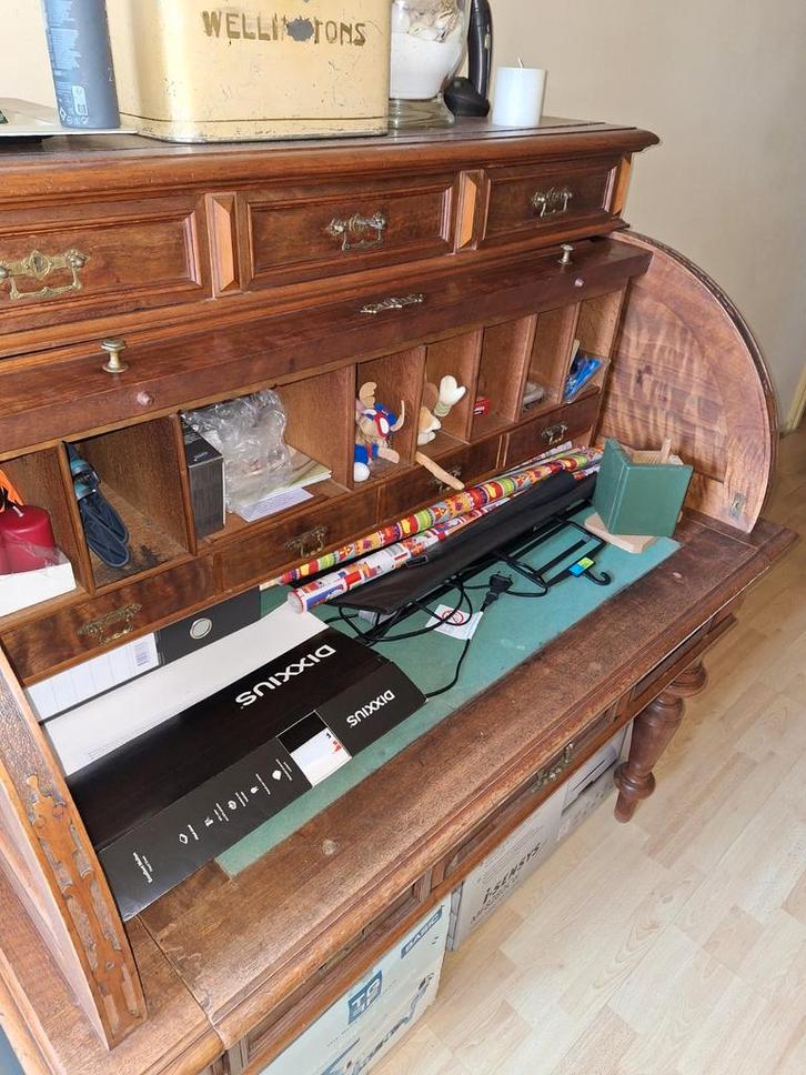 Oude secretaire met rolluik en sleutel, Huis en Inrichting, Kasten | Dressoirs, Gebruikt, 50 tot 100 cm, 50 tot 75 cm, Met lade(s)