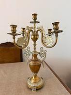 Antieke Koper/Messing Kandelaar - 5-arms, Rijk Gedecoreerd, Antiek en Kunst, Ophalen, Koper of Brons