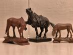 3 paarden hout handgesneden, Ophalen of Verzenden