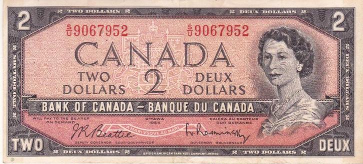 CANADA 2 DOLLAR 1954 MOOI BILJET, Postzegels en Munten, Bankbiljetten | Europa | Niet-Eurobiljetten, Overige landen, Verzenden