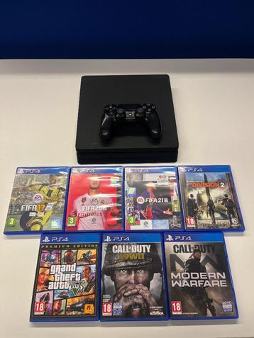 Sony Playstation 4 Slim | 500GB | 2 controllers | 7 games beschikbaar voor biedingen