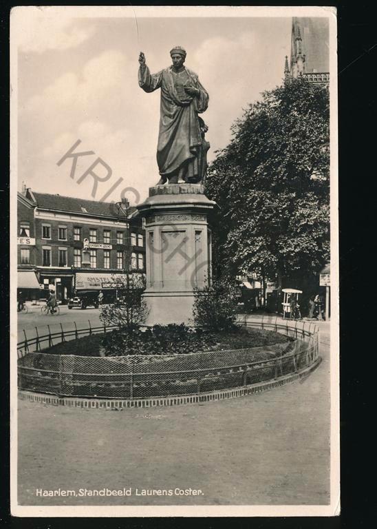 Haarlem - Standbeeld Laurens Coster [003-3659, Verzamelen, Ansichtkaarten | Nederland, Gelopen, Noord-Holland, 1940 tot 1960, Verzenden