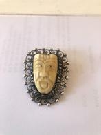 Japanse demoon ivoor en zilver broche en ring, Sieraden, Tassen en Uiterlijk, Antieke sieraden, Ophalen of Verzenden, Zilver, Ring