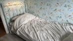 Bed metaal meisje, Huis en Inrichting, Slaapkamer | Bedden, Gebruikt, 90 cm, Eenpersoons, Wit