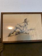 Tekening van een kruipend kind, Antiek en Kunst, Ophalen of Verzenden