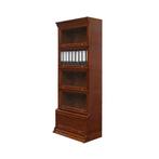 Mahonie Boekenkast 225cm met glazen deurtjes-messingbeslag, Huis en Inrichting, Ophalen, Met klep(pen), 200 cm of meer, Klassiek