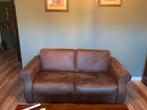 Bruin leren 2-zits bank, Huis en Inrichting, Ophalen, Gebruikt, Koloniaal / klassiek, Minder dan 75 cm