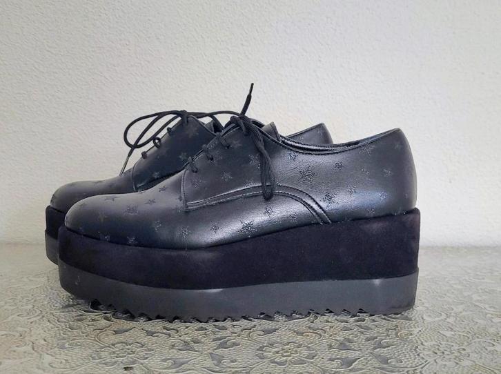 FRIDA Zwarte Veterschoenen Plateau - Maat 39, Kleding | Dames, Schoenen, Gedragen, Schoenen met hoge hakken, Zwart, Ophalen of Verzenden