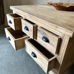Salontafel - 10 lades - 80 x 80 cm - teakhout - TTM Wonen, 50 tot 100 cm, Www.ttmwonen.nl, Nieuw, Landelijk
