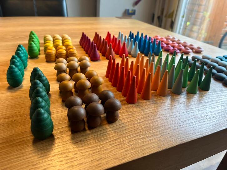 Grapat loose parts - verzameling 180 stuks, Kinderen en Baby's, Speelgoed | Houten speelgoed, Zo goed als nieuw, Ophalen of Verzenden