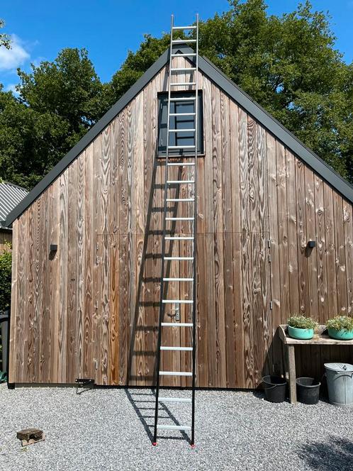 Alga ladder 1x22 treden / sporten aluminium zgan!, Doe-het-zelf en Verbouw, Ladders en Trappen, Zo goed als nieuw, 4 meter of meer
